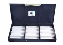 Proniks Unisex Sunglass/Eyewear/goggles Box Case Cover Zipper 12pcs compartment Storage organizer - Made in India (Blue)