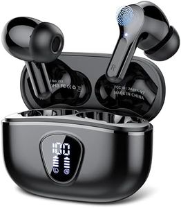 Ecouteurs Bluetooth Sans fil, Écouteurs Bluetooth 5.3 Oreillette Bluetooth Basses Immersives avec 4 ENC Mic, Casque Bluetooth Sans fil 40H avec Écran LED, Étanche IP7 Contrôle Tactile, Noir(2024)