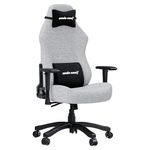 Anda Seat Luna Large Fabric Gaming Chair for Adults - Ergonomic Reclining Video Game Chairs, Computer Home Fabric Office Chair, Heavy Duty Neck & Back Lumbar Support - Grey Folding Recliner Seat