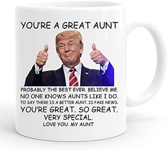 PEJAFAN Trump Aunt Trump Coffee Mugs - You're A Great Aunt Trump Mug, Aunt Gifts from Niece Nephew, Gag Birthday Gifts for Aunt, Funny Trump Speech Mug Aunt Present 11Ounces White Ceramic Cup (Aunt)