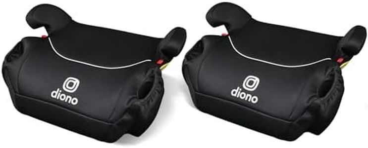 Diono Solana, No Latch, Pack of 2 Backless Booster Car Seats, Lightweight, Machine Washable Covers, Cup Holders, Black