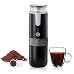 Coastacloud Portable Espresso Maker, Electric Travel Coffee Machine Non-Heating Version Compatible with K Cup & Ground Coffee for Office Travel Camping Outdoors