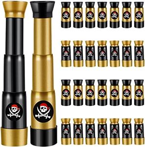 Plastic Pirate Telescopes Bulk Kids Pirate Party Supplies Mini Pirate Spyglass for Pirate Birthday Party Costume Decoration (12 Pcs)