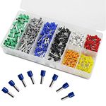 REES52 800 Pieces Assortment Ferrule Wire Copper Crimp Connector, Wire Terminals Kit, Wire Connector Kit, Insulated Cord Pin End Terminal AWG 22-10 Kit