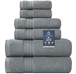 COZYART Luxury Bath Towels Set Turkish Cotton Hotel Large Bath Towels for Bathroom Thick Bathroom Towels Set of 6 with 2 Bath Towels, 2 Hand Towels, 2 Washcloths, 650 GSM