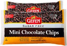 Gefen Mini Chocolate Chips, Sugar Free, 283g (Pack of 2) Dairy Free, Nut Free, Lactose Free, Kosher