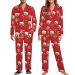 Personalized Pajamas Set with Photo, Custom Pajamas Button Down Matching Couples Pajamas Gift for Women Men Christmas, Color 8, Medium