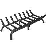 STBoo Fireplace Grate 24inch Heavy Duty - Fireplace Log Holder | Fire Place Grate Cast Iron | Wood Stove Wrought Rack | Firewood Log Fire Pit Tray for Indoor & Outdoor Kindling Tool Camping Cooking