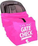 J.L. Childress Gate Check Bag for Car Seats - Travel Bag for Airplane - Includes AIRTAG Holder - Fits All Baby Car Seats, Infant Carriers & Child Booster Seats, Neon Blue