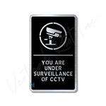 Vertical Root Inc® CCTV Brush Silver Finish and Black Acrylic Self Adhesive Sign 5.5 inch by 9 inch, Corporate Stores Office Hospital Hotel School Mall Business Cafe Shop.