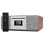 LEMEGA MSY5 DAB Radio with CD Player,WiFi Internet Radio with Bluetooth Hi-Fi Compact Stereo System,Spotify Connect,FM Radio,USB charger,USB player,Clock Alarms,Remote & App Control - Walnut