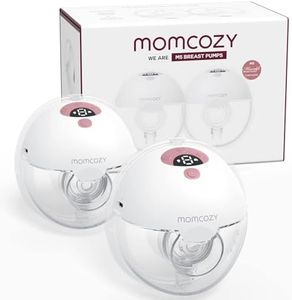 Momcozy M5 Tire-Lait Electrique Mains Libres Portable, de la Bouche de Bébé Bride à Double Étanchéité, 3 Modes & 9 Niveaux Réglables, Confort 24 mm (Rouge, 2 Pièces)