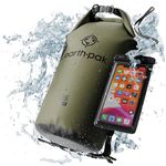 Earth Pak -Waterproof Dry Bag - Roll Top Dry Compression Sack Keeps Gear Dry for Kayaking, Beach, Rafting, Boating, Hiking, Camping and Fishing with Waterproof Phone Case