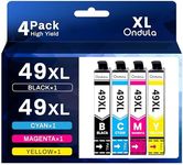 Ondula 49XL Ink Compatible with Epson 49XL Ink Cartridge for Epson XP-2205 XP-4205 Expression Home XP-2205 XP-4205 Printer (4-Pack, 1 Black, 1 Cyan, 1 Magenta, 1 Yellow)