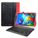 LiuShan Compatible with LG G Pad 5 Wireless Keyboard Case,Detachable Wireless Keyboard Standing PU Leather Cover for 10.1" LG G Pad 5 10.1 T600 Tablet PC(Not Fit LG G Pad X II 8.0 Plus V530),Red