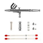 ROSEMARY 0.2/0.3/0.5mm Dual-Action Gravity Feed Airbrush Gun Airbrush Painting Kits with Quick Connector, Multicolor