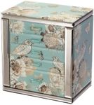 Timetrace Glass Jewelry Box, 5-Layer Storage Case,Jewerly Boxes for Women Girls,Jewelry Gift Decorative Boxes, Art Painting Tabletop Ornament Organizer For Earring Necklace,Gift for Women And Mom