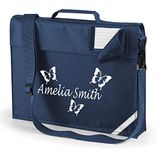 Edward Sincalir | French Navy | Personalised | BUTTERFLY | Book Bag WITH STRAPS | in White Print