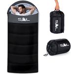 SAIL XL Sleeping Bag Extra Wide for Big & Tall Person 3-4 Season 2.7KG 400GSM Winter & Cool Weather Lightweight,Waterproof Indoor & Outdoor Use for Adults for Hiking, Backpacking and Camping - Black