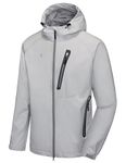 Little Donkey Andy Men's High-performance Waterproof Rain Jacket Ultra Lightweight Rain Shell for Hiking,Golf,Travel, D3.gray【ultra Lightweight】, Small