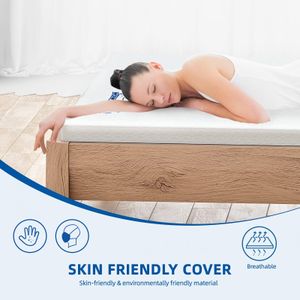 WOWTTRELAX 2-Inch Memory Foam Mattress Topper, Double Size