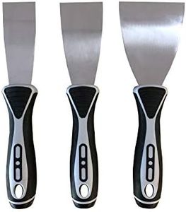 Spatules en Acier Professionnel │ 3 pièces │ 40 mm, 50 mm et 76 mm │ avec poignée de haute qualité │ acier inoxydable │ Couteau à Palette │ Couteau à Mastic pour Peintre │ grattoir │ by FD-Workstuff