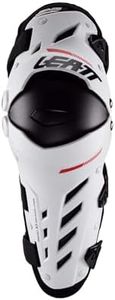 Leatt Brace Adult Dual Axis Off-Road Motorcycle Pivoting Knee and Shin Hard Shell Impact Foam Guard, White, S/M