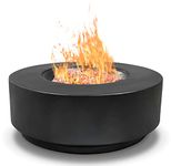 Centurion Supports FUSION Light Black Lavish Garden & Patio Gas Fire Pit with Eco-Stone Finish - Fully Assembled