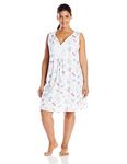 Carole Hochman Women's Plus Size Tunic Style Chemise with Embroidery, Enchanted Florals, 2X