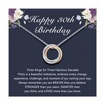 D Dongjiangjin Gift 30th Birthday Gifts for Women, 30th Birthday Gifts for Her, 30 Year Old 3 Rings Birthday Necklace Jewellery Presents for Women Friend Daughter Ladies…