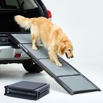 BestVida Pet Ramp (160 x 44 cm),Dog Ramp for Car, SUV & Truck, Fold-able & Portable Pet Ramp with Non-Slip Rug Surface, Extra Wide Dog Steps for Medium & Large Dogs
