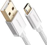 UGREEN Micro USB Cable Nylon Braided, Micro USB to USB 2.0 High Speed Android Charger Cable for Galaxy S7 S6, Note, LG, Nexus, Nokia, Kindle, PS4 Controller, Xbox One Controller (3M, White)