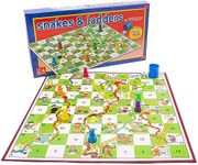 Toyland® 9 Piece Snakes & Ladders Game with Foldable Board & Storage Box - Traditional Family Board Games - Ages 3+