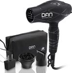 Dan Technology Lightweight Travel Hair Dryer,Portable Mini Blow Dryer with Concentrator&Diffuser, with Nozzle Attachment Ceramic,