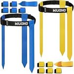 MIUONO Flag Football Belts for Youth Adult and Kids, Flag Football Set Flags 10 Players, Yello and Blue, 45*1.5 inches/L* W