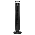 Seville Classics UltraSlimline Indoor Bladeless Oscillating Tower Fan Quiet Cooling LED Display Space-Saving for Home w/Remote and 7.5H Timer, Black, 40" 5-speed (115 degrees)