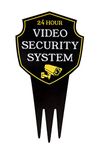 Video Surveillance Yard Sign with Stake “REFLECTIVE” | Warning 24 Hour Security Camera System in Operation | Unique Triple “Self Staking” Design | Heavy Duty Dibond Aluminum Home Property Lawn Signs