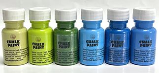 chalk acrylic paints with matte finish for MDF, Wood, Home Decor, Canvas, Paper, Fabric, Decoupage, DIY Art & Craft | Combo of Shades of Green & Blue | Pack of 6 | 20ml each |