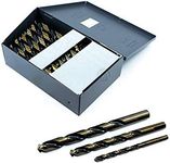 Benchmark Abrasives 29 Pcs Set Twist HSS Black and Gold Jobber Length Drill Bits for Metal, Drilling in Steel Wood Plastic Aluminum Alloy, 1/16" to 1/2" in 1/64 Increments, 3-Flats Shank