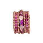 Nathans Global Handmade Kundan Stone Bangles for Women,3D Pink Lotus with mahalakshmi gold coin design Bangles - Indian Jewelry for casual, wedding, engagement, festival and Mordern Wear. (2.10)