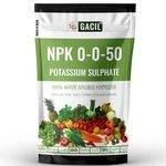 GACIL® Potassium Sulphate NPK Fertilizer for Plants (K2SO4-0050) | Water-Soluble White Free-Flow | For All Types Of Gardening Plants & Agriculture Crops 500g