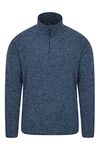 Mountain Warehouse Snowdon Mens Micro Fleece Top - Warm, Breathable, Quick Drying, Zip Collar Fleece Sweater, Soft & Smooth Pullover - for Autumn, Travelling, Walking Navy M