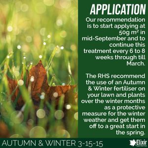 Elixir Gardens Autumn Winter Fertiliser, 15kg Lawn Feed