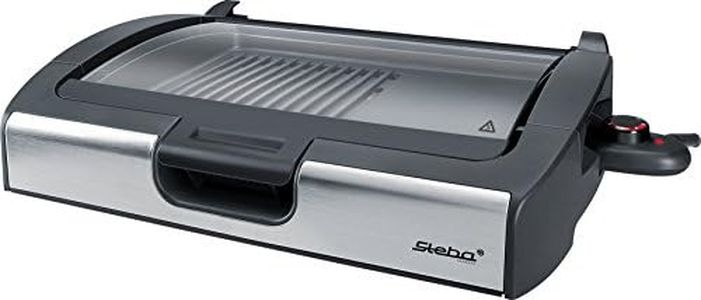 Steba BBQ Tischgrill mit Glasdeckel, große Grillfläche 29,0 x 40,0 cm, Hot Zone, Temperaturkontrollleuchte, Alu-Druckguß-Grillplatte mit Grillmuster, 2200 Watt, VG 200