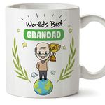 MUGFFINS Grandad Mug - World's Best Grandad - Coffee Grandpa Mug for Breakfast Birthday Present for Grandfathers/Ceramic 11 oz