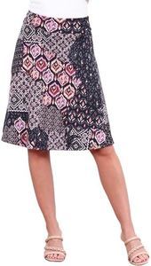 Popana Womens Casual Knee Length A-Line Stretch Midi Skirt Plus Size Made in USA Size L DT57 Floral