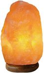 AMOYSTONE Orange Glow Salt Lamp 8-9 Inch, Warm Light Himalayan Rock with Dimmer Kit (6-10 lbs)