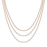 PAVOI 14K Gold Plated 925 Sterling Silver Necklace for Women Box | Triple 14K Gold Plated Chain for Women | 1.1mm Thick | Excellent Gift Idea for Her | Rose Gold