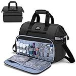 CURMIO Medical Bag, Doctor Bag with Padded Laptop Sleeve, Nurse Tote Bag with Hard Wire Opening for Home Visits, Health Care, Hospice, Nursing Students, Therapists, Bag ONLY, Patent Pending, Black