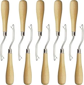 RONYOUNG 10PCS 6.5 Inch Wooden Latch Hook Tool for Rug Making and Art Crafts